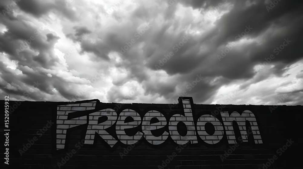 Obraz premium Freedom on Brickwall.