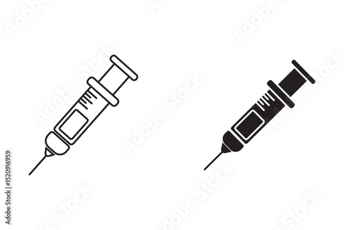 Vector medical syringe icon set. Syringe Icon Vector.