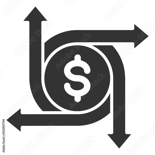 Cashflow Glyph Icon