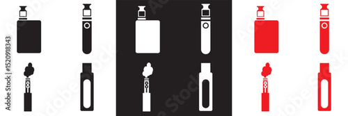 Vaping icon. Vector for websites, mobile interfaces, presentations, banner, visual branding etc. Vector illustration. isolated on white and black background. EPS 10