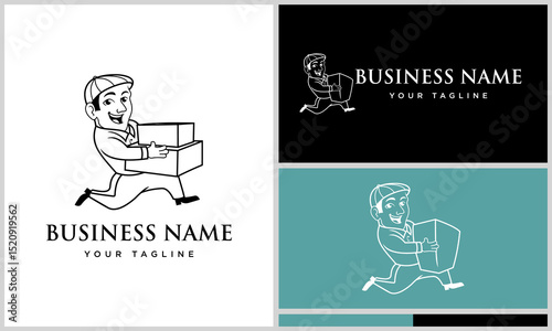 Delivery Man Logo Design.