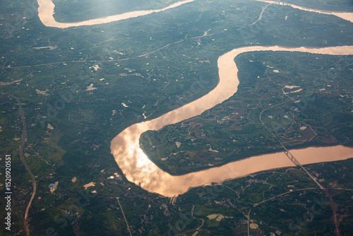 Canvas Print Aerial photography of China's Yellow River and Yangtze River