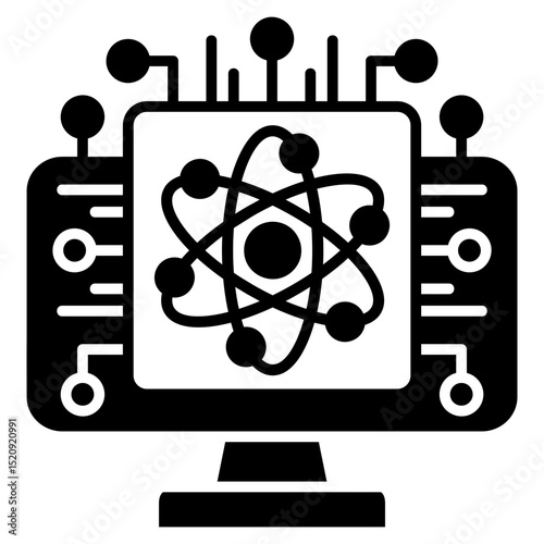 Quantum Computing Glyph Icon