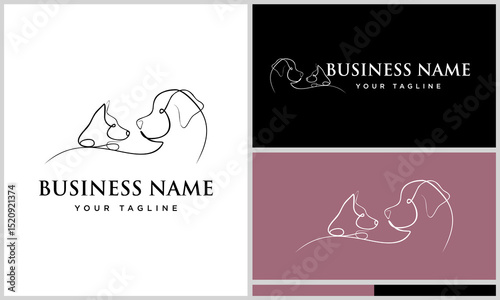 Dog Cat Family Logo Design.