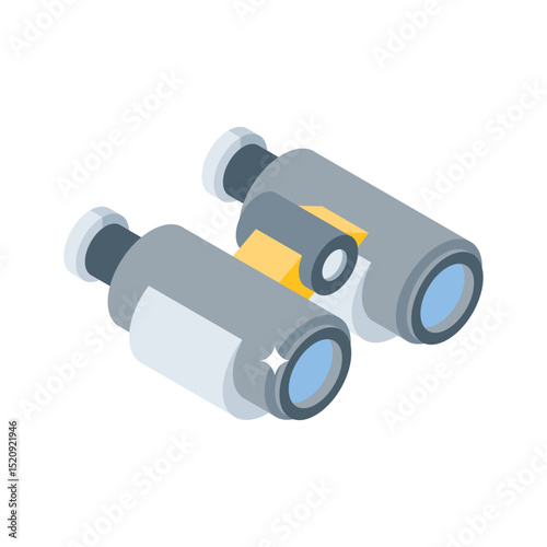 Grab this isometric icon of travel binoculars, easy to edit