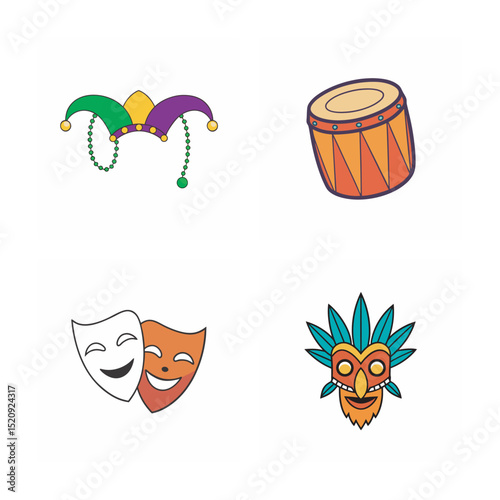 set of mardi grass
