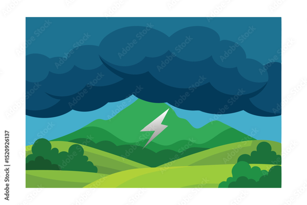 Obraz premium landscape with mountains and clouds