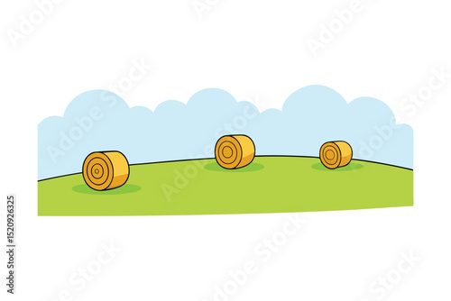 hay bales in the field