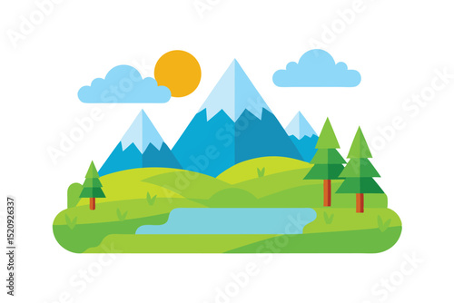 vector illustration of a rural landscape