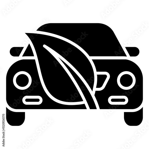 Eco Car Glyph Icon