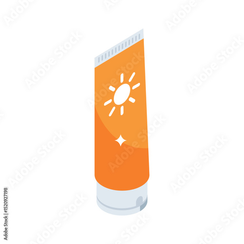 Grab this isometric style icon of sunscreen tube