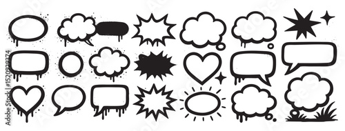 bubble shape Graffiti brush set element