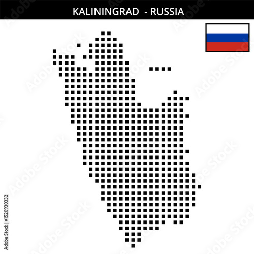 Big square dotted map of kaliningrad of -russia
