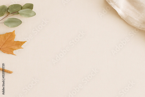 Aesthetic Flat Lay Background with Minimal Textured Surface