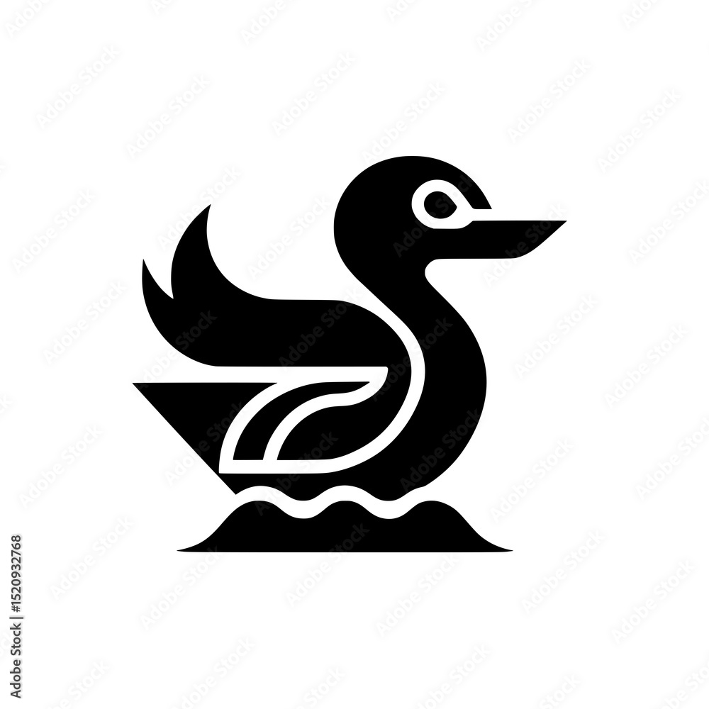 Obraz premium Vector illustration of a black duck silhouette