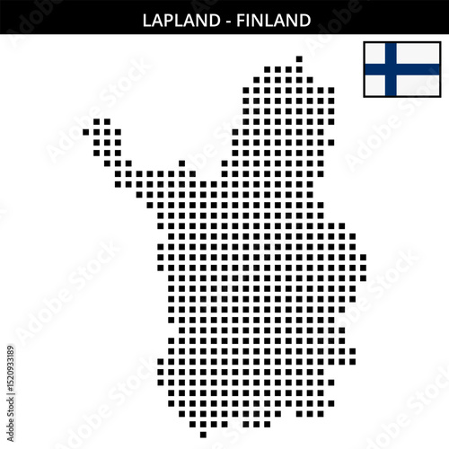 Big square dotted map of lapland in Finland