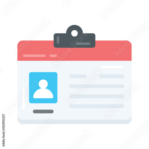 Get this flat icon showcasing an official ID card