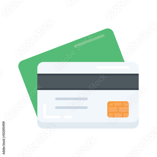 A premium flat icon featuring stacked credit cards