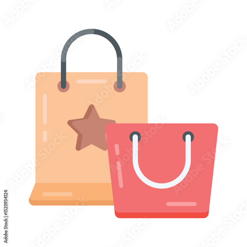 A handy flat style icon of shopping bags