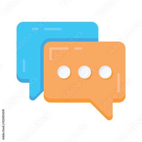 Well crafted flat icon showing interactive chat bubbles exchange