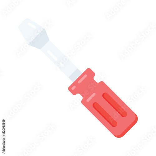 A flat icon showing screwdriver with ergonomic handle grip