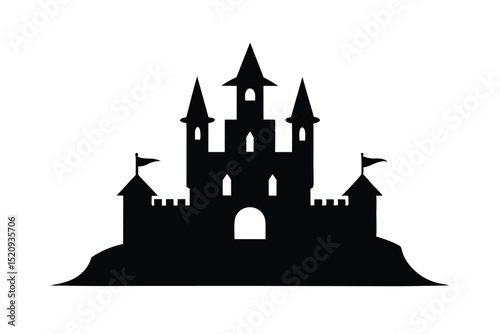 castle on a black background