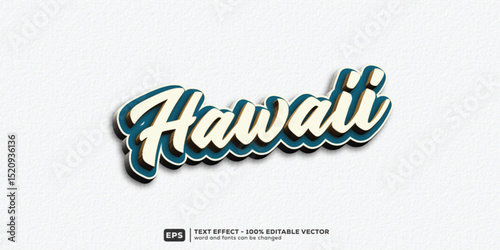 Hawaii 3D Cartoon Editable Text Effect | Premium Font Template