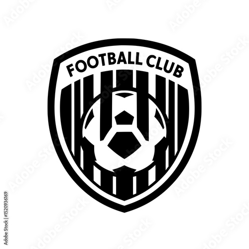 Football Shield Logo with Ball and Stripes