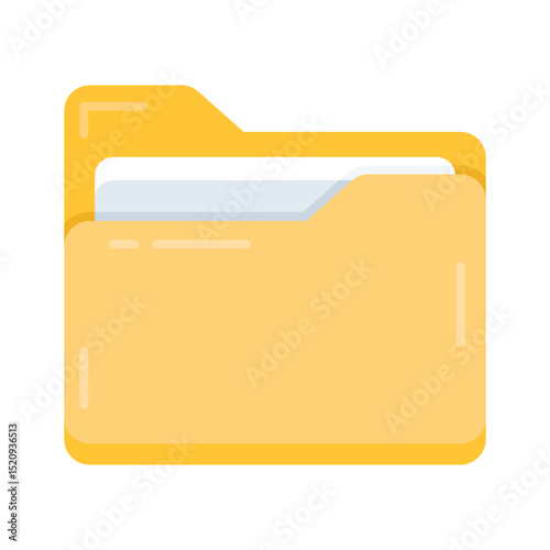 A well crafted flat icon showing labeled office folder