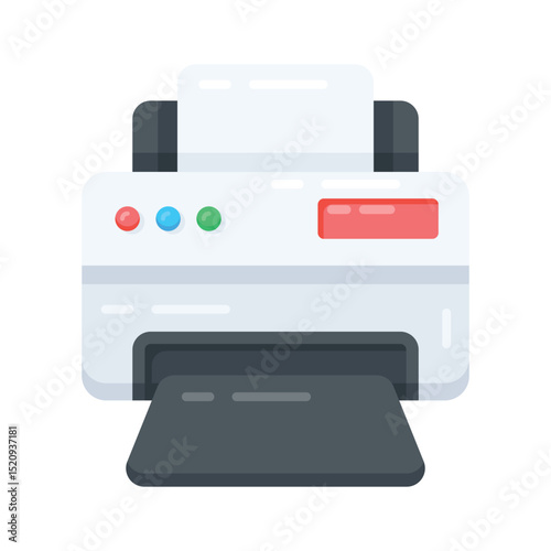 A flat style icon showing copier machine