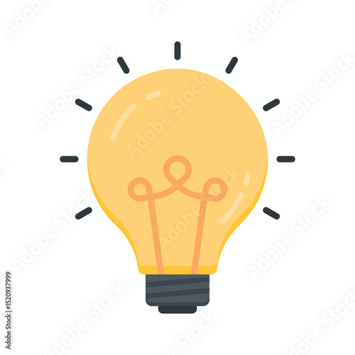 A modern flat icon of lightbulb symbolizing creative idea
