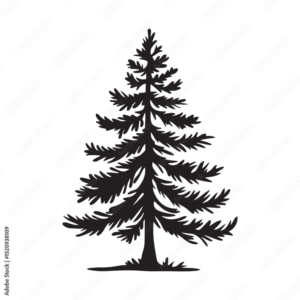 Obraz premium Pine Tree Silhouette Design for Nature-Inspired Crafts and Decor