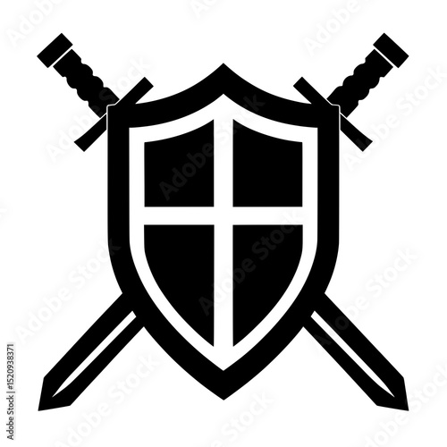 Shield with Crossed Swords Logo