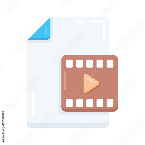 A flat style icon showing video format option