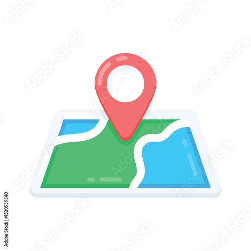 A flat style icon of map location pin