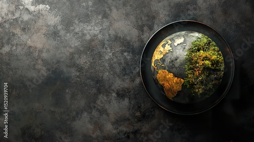 Clean earth with nature symbol, minimalist background