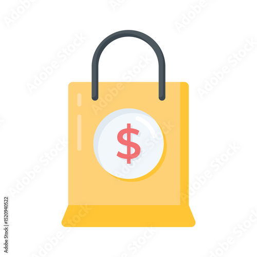 A flat style icon of tote bag ready for shopping