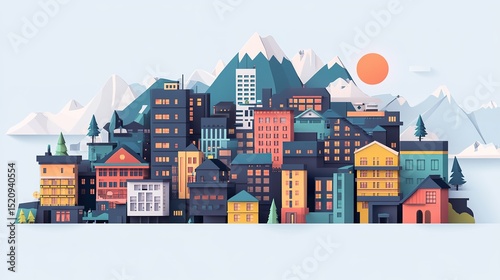 Diverse assets portfolio visualized in flat design