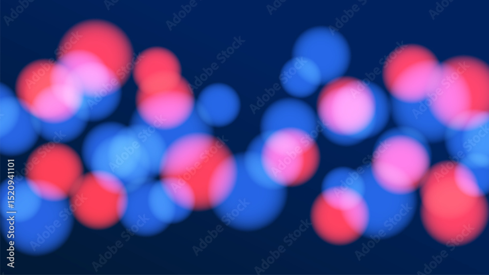 Festive vibrant bokeh lights. Blurred circle shapes. Abstract light effect. Vector illustration.
