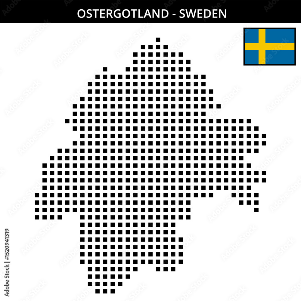 Obraz premium Big square dotted map of OstergOtland in Sweden
