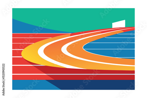 running track and field vector