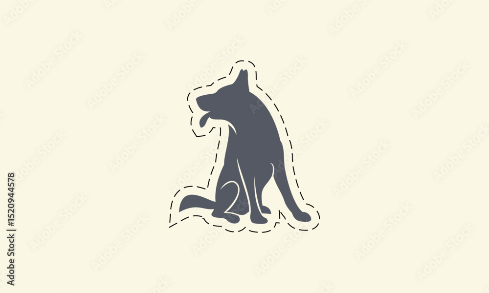 Fototapeta premium Dog Silhouette Sticker.
