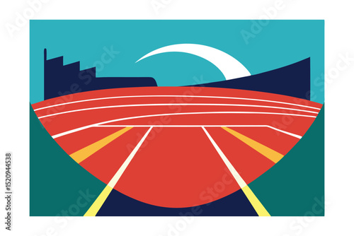 running track and field vector