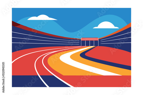 running track and field vector