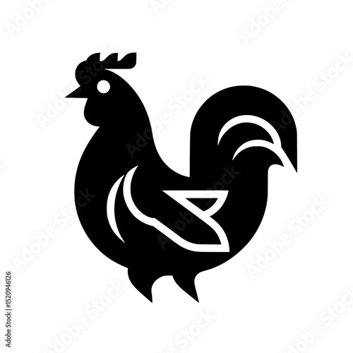 Minimalist Rooster Vector Logo