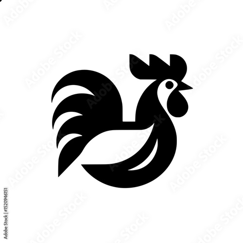 Minimalist Rooster Vector Logo