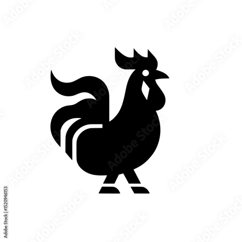 Minimalist Rooster Vector Logo