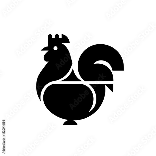 Minimalist Rooster Vector Logo