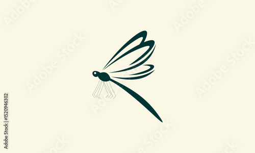Dragonfly Silhouette Icon.