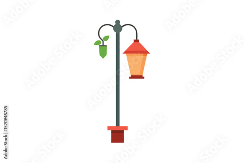 green lamp on white background
